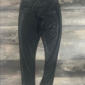 Sleek Black Faux Leather Leggings